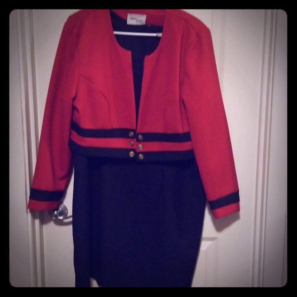 Dress suit, red and black